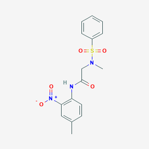 molecular formula C16H17N3O5S B4158442 N~2~-methyl-N~1~-(4-methyl-2-nitrophenyl)-N~2~-(phenylsulfonyl)glycinamide 