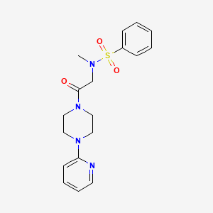 molecular formula C18H22N4O3S B4158456 N-methyl-N-{2-oxo-2-[4-(2-pyridinyl)-1-piperazinyl]ethyl}benzenesulfonamide 