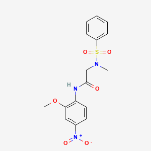 molecular formula C16H17N3O6S B4158461 N~1~-(2-methoxy-4-nitrophenyl)-N~2~-methyl-N~2~-(phenylsulfonyl)glycinamide 