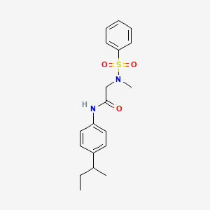 molecular formula C19H24N2O3S B4158465 2-[benzenesulfonyl(methyl)amino]-N-(4-butan-2-ylphenyl)acetamide 