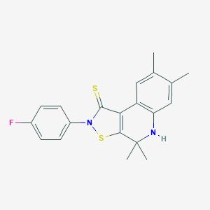 molecular formula C20H19FN2S2 B415847 2-(4-fluorophenyl)-4,4,7,8-tetramethyl-4,5-dihydroisothiazolo[5,4-c]quinoline-1(2H)-thione CAS No. 303101-88-4