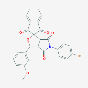 5-(4-bromophenyl)-1-(3-methoxyphenyl)spiro[3a,6a-dihydro-1H-furo[3,4-c]pyrrole-3,2'-indene]-1',3',4,6-tetrone