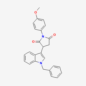 molecular formula C26H22N2O3 B4158491 3-(1-benzyl-1H-indol-3-yl)-1-(4-methoxyphenyl)pyrrolidine-2,5-dione 