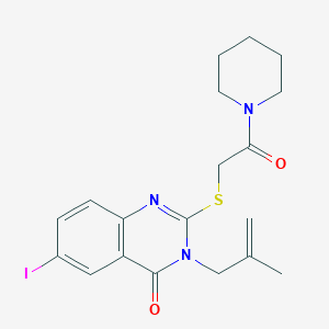 6-iodo-3-(2-methyl-2-propen-1-yl)-2-{[2-oxo-2-(1-piperidinyl)ethyl]thio}-4(3H)-quinazolinone