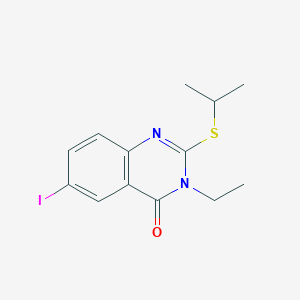 molecular formula C13H15IN2OS B4158502 3-ethyl-6-iodo-2-(isopropylthio)-4(3H)-quinazolinone 