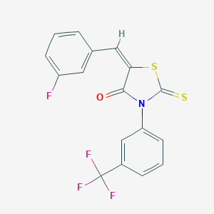 molecular formula C17H9F4NOS2 B415852 (E)-5-(3-fluorobenzylidene)-2-thioxo-3-(3-(trifluoromethyl)phenyl)thiazolidin-4-one CAS No. 314047-56-8