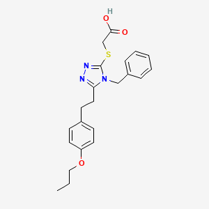 2-[[4-Benzyl-5-[2-(4-propoxyphenyl)ethyl]-1,2,4-triazol-3-yl]sulfanyl]acetic acid