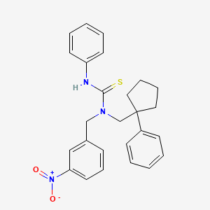 molecular formula C26H27N3O2S B4158530 1-[(3-Nitrophenyl)methyl]-3-phenyl-1-[(1-phenylcyclopentyl)methyl]thiourea 