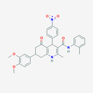 7-(3,4-dimethoxyphenyl)-2-methyl-N-(2-methylphenyl)-4-(4-nitrophenyl)-5-oxo-1,4,5,6,7,8-hexahydroquinoline-3-carboxamide