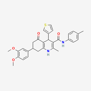 7-(3,4-dimethoxyphenyl)-2-methyl-N-(4-methylphenyl)-5-oxo-4-(thiophen-3-yl)-1,4,5,6,7,8-hexahydroquinoline-3-carboxamide