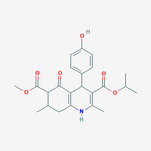 6-Methyl 3-propan-2-yl 4-(4-hydroxyphenyl)-2,7-dimethyl-5-oxo-1,4,5,6,7,8-hexahydroquinoline-3,6-dicarboxylate