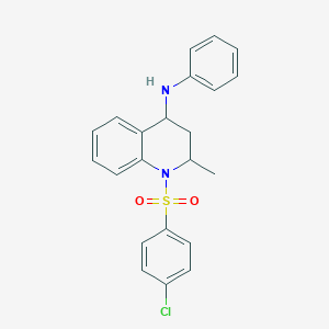 molecular formula C22H21ClN2O2S B415857 1-(4-chlorophenyl)sulfonyl-2-methyl-N-phenyl-3,4-dihydro-2H-quinolin-4-amine CAS No. 316358-82-4