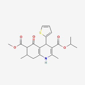 6-Methyl 3-propan-2-yl 2,7-dimethyl-5-oxo-4-(thiophen-2-yl)-1,4,5,6,7,8-hexahydroquinoline-3,6-dicarboxylate