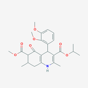 molecular formula C25H31NO7 B4158580 6-Methyl 3-propan-2-yl 4-(2,3-dimethoxyphenyl)-2,7-dimethyl-5-oxo-1,4,5,6,7,8-hexahydroquinoline-3,6-dicarboxylate 