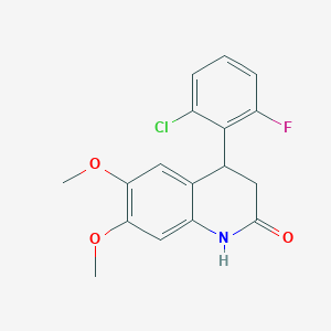 molecular formula C17H15ClFNO3 B4158591 4-(2-chloro-6-fluorophenyl)-6,7-dimethoxy-3,4-dihydroquinolin-2(1H)-one 