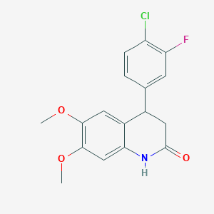 4-(4-chloro-3-fluorophenyl)-6,7-dimethoxy-3,4-dihydroquinolin-2(1H)-one