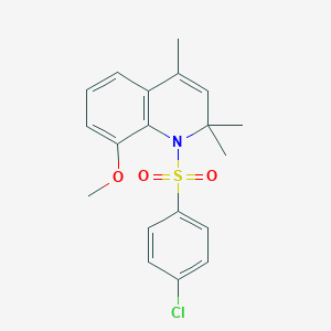 molecular formula C19H20ClNO3S B415860 1-[(4-Chlorophenyl)sulfonyl]-2,2,4-trimethyl-1,2-dihydro-8-quinolinyl methyl ether 