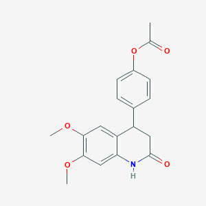 molecular formula C19H19NO5 B4158600 4-(6,7-Dimethoxy-2-oxo-1,2,3,4-tetrahydroquinolin-4-yl)phenyl acetate 