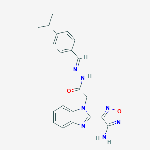 molecular formula C21H21N7O2 B415861 2-[2-(4-amino-1,2,5-oxadiazol-3-yl)-1H-benzimidazol-1-yl]-N'-(4-isopropylbenzylidene)acetohydrazide CAS No. 328243-90-9