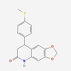 molecular formula C17H15NO3S B4158620 8-[4-(methylsulfanyl)phenyl]-7,8-dihydro[1,3]dioxolo[4,5-g]quinolin-6(5H)-one 