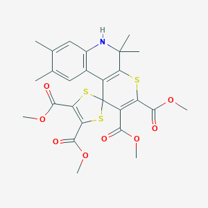 molecular formula C26H27NO8S3 B415863 Tetramethyl 5',5',8',9'-tetramethyl-5',6'-dihydrospiro[1,3-dithiole-2,1'-thiopyrano[2,3-c]quinoline]-2',3',4,5-tetracarboxylate CAS No. 331761-20-7