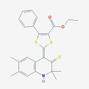 ethyl (2Z)-5-phenyl-2-(2,2,6,7-tetramethyl-3-sulfanylidene-1H-quinolin-4-ylidene)-1,3-dithiole-4-carboxylate