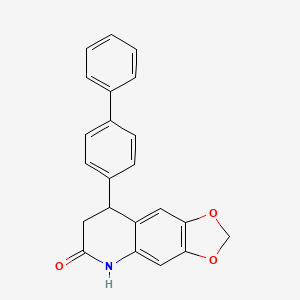 molecular formula C22H17NO3 B4158641 8-{[1,1'-BIPHENYL]-4-YL}-2H,5H,6H,7H,8H-[1,3]DIOXOLO[4,5-G]QUINOLIN-6-ONE 