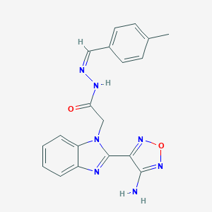 molecular formula C19H17N7O2 B415866 2-[2-(4-amino-1,2,5-oxadiazol-3-yl)-1H-benzimidazol-1-yl]-N'-(4-methylbenzylidene)acetohydrazide 