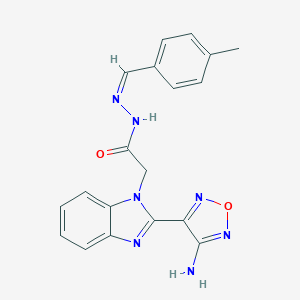 molecular formula C19H17N7O2 B415866 2-[2-(4-AMINO-1,2,5-OXADIAZOL-3-YL)-1H-1,3-BENZODIAZOL-1-YL]-N'-[(Z)-(4-METHYLPHENYL)METHYLIDENE]ACETOHYDRAZIDE 