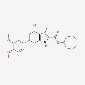 cycloheptyl 6-(3,4-dimethoxyphenyl)-3-methyl-4-oxo-4,5,6,7-tetrahydro-1H-indole-2-carboxylate