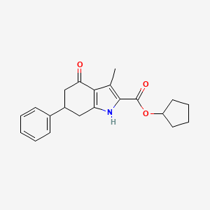 cyclopentyl 3-methyl-4-oxo-6-phenyl-4,5,6,7-tetrahydro-1H-indole-2-carboxylate