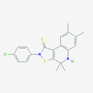 2-(4-chlorophenyl)-4,4,7,8-tetramethyl-4,5-dihydroisothiazolo[5,4-c]quinoline-1(2H)-thione