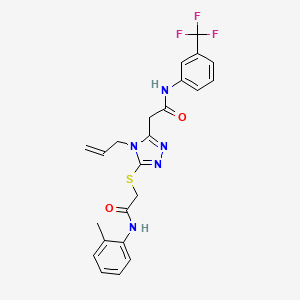 2-[5-[2-(2-methylanilino)-2-oxoethyl]sulfanyl-4-prop-2-enyl-1,2,4-triazol-3-yl]-N-[3-(trifluoromethyl)phenyl]acetamide