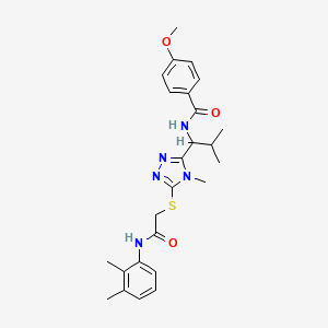 molecular formula C25H31N5O3S B4158724 N-{1-[5-({2-[(2,3-dimethylphenyl)amino]-2-oxoethyl}sulfanyl)-4-methyl-4H-1,2,4-triazol-3-yl]-2-methylpropyl}-4-methoxybenzamide 