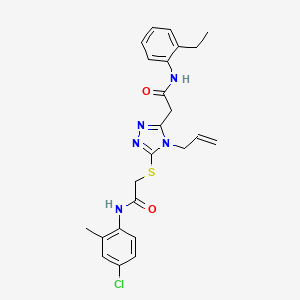 molecular formula C24H26ClN5O2S B4158764 2-[5-({2-[(4-chloro-2-methylphenyl)amino]-2-oxoethyl}sulfanyl)-4-(prop-2-en-1-yl)-4H-1,2,4-triazol-3-yl]-N-(2-ethylphenyl)acetamide 