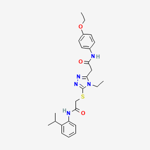 2-[(5-{2-[(4-ethoxyphenyl)amino]-2-oxoethyl}-4-ethyl-4H-1,2,4-triazol-3-yl)sulfanyl]-N-[2-(propan-2-yl)phenyl]acetamide