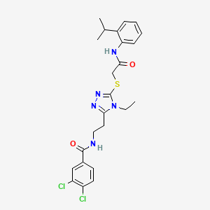 3,4-dichloro-N-(2-{4-ethyl-5-[(2-oxo-2-{[2-(propan-2-yl)phenyl]amino}ethyl)sulfanyl]-4H-1,2,4-triazol-3-yl}ethyl)benzamide