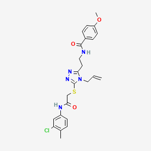 N-{2-[5-({2-[(3-chloro-4-methylphenyl)amino]-2-oxoethyl}sulfanyl)-4-(prop-2-en-1-yl)-4H-1,2,4-triazol-3-yl]ethyl}-4-methoxybenzamide