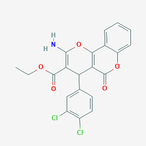 molecular formula C21H15Cl2NO5 B415883 ethyl 2-amino-4-(3,4-dichlorophenyl)-5-oxo-4H,5H-pyrano[3,2-c]chromene-3-carboxylate CAS No. 298687-56-6