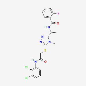 N-{1-[5-({2-[(2,3-dichlorophenyl)amino]-2-oxoethyl}sulfanyl)-4-methyl-4H-1,2,4-triazol-3-yl]ethyl}-2-fluorobenzamide