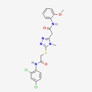 molecular formula C20H19Cl2N5O3S B4158845 2-[5-({2-[(2,4-dichlorophenyl)amino]-2-oxoethyl}sulfanyl)-4-methyl-4H-1,2,4-triazol-3-yl]-N-(2-methoxyphenyl)acetamide 