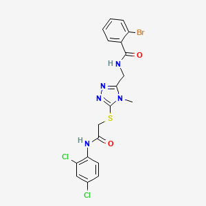 molecular formula C19H16BrCl2N5O2S B4158850 2-bromo-N-{[5-({2-[(2,4-dichlorophenyl)amino]-2-oxoethyl}sulfanyl)-4-methyl-4H-1,2,4-triazol-3-yl]methyl}benzamide 