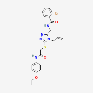 molecular formula C23H24BrN5O3S B4158861 2-bromo-N-{[5-({2-[(4-ethoxyphenyl)amino]-2-oxoethyl}sulfanyl)-4-(prop-2-en-1-yl)-4H-1,2,4-triazol-3-yl]methyl}benzamide 