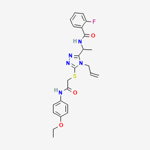 N-{1-[5-({2-[(4-ethoxyphenyl)amino]-2-oxoethyl}sulfanyl)-4-(prop-2-en-1-yl)-4H-1,2,4-triazol-3-yl]ethyl}-2-fluorobenzamide