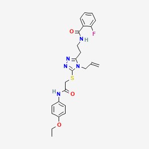 N-[2-[5-[2-(4-ethoxyanilino)-2-oxoethyl]sulfanyl-4-prop-2-enyl-1,2,4-triazol-3-yl]ethyl]-2-fluorobenzamide