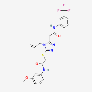 2-[5-[2-(3-methoxyanilino)-2-oxoethyl]sulfanyl-4-prop-2-enyl-1,2,4-triazol-3-yl]-N-[3-(trifluoromethyl)phenyl]acetamide