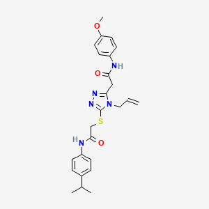 2-{[5-{2-[(4-methoxyphenyl)amino]-2-oxoethyl}-4-(prop-2-en-1-yl)-4H-1,2,4-triazol-3-yl]sulfanyl}-N-[4-(propan-2-yl)phenyl]acetamide