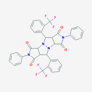 molecular formula C36H24F6N4O4 B415890 4,11-Diphenyl-7,14-bis[2-(trifluoromethyl)phenyl]-1,4,8,11-tetrazatetracyclo[6.6.0.02,6.09,13]tetradecane-3,5,10,12-tetrone CAS No. 5610-29-7