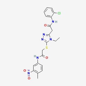 2-[(5-{2-[(2-chlorophenyl)amino]-2-oxoethyl}-4-ethyl-4H-1,2,4-triazol-3-yl)sulfanyl]-N-(4-methyl-3-nitrophenyl)acetamide