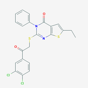 2-{[2-(3,4-dichlorophenyl)-2-oxoethyl]sulfanyl}-6-ethyl-3-phenylthieno[2,3-d]pyrimidin-4(3H)-one